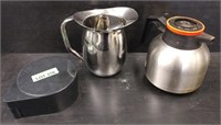 Thermal Coffee Pot, S/S Water Jug, Glass Rimmer