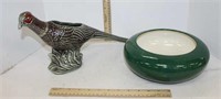 Morton Ceramic Pheasant & Bowl