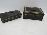 2 Tole Painted Metal Boxes
