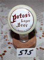 RARE - Potosi Lager Beer White Tap Knob
