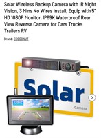Solar Wireless Backup Camera