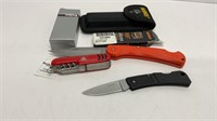 (2) folding knives and (1) utility knives