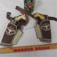 Hubley Toy guns w/horse head handle & holster