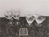 Cut Crystal/Etched Glass Sherry Glasses
