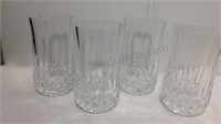 Set of 4 crystal water glasses matches lot 273