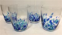 Lot of 4 colored drinking glasses