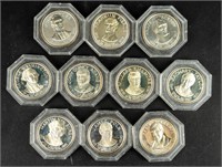 Coin 10 PF Sterling Silver Presidential Coins-BU