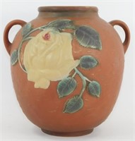 * Vintage Roseville Floral Flower Pottery Vase