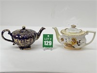 GIBSON Teapot and Vintage Blue Gold Teapot
