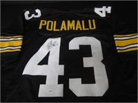 STEELERS TROY POLAMALU SIGNED JERSEY TSE COA