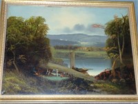 1837 Landscape Oil, Brownsville, Vermont