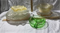 14 Assorted  Glassware Plates, Candy Dishes,