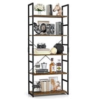 OTK 5 Tier Bookshelf, Tall Bookcase, Office Shelf