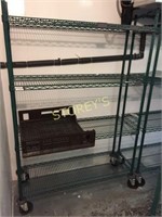 4 Tier Epoxy Coated Mobile Metro Rack