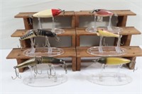 (6) VINTAGE CREEK CHUB FISHING LURES: