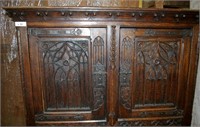 Antique Gothic Knights' Cabinet - 63"h x 52"l x 20