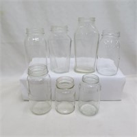 Canning Jars - Unmarked / Assort Sizes - Vintage