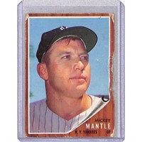 Low Grade 1962 Topps Mickey Mantle Card