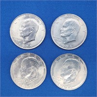 FOUR 1971 EISENHOWER DOLLARS