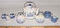 LOT - TEA SET, ETC - CHIP ON SPOUT AS SHOWN