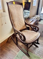 Wood Upholstered Rocking Chair