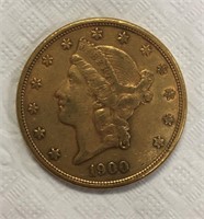 1900 S Twenty Dollar Gold Piece.