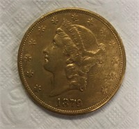 1879 S Twenty Dollar Gold Piece.