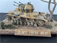 WWII Military Diorama German Tank British Soldier