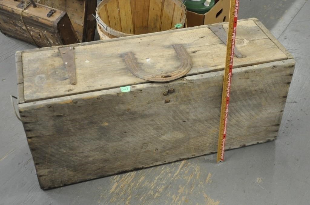 Antique primitive wood box, 40x14x17