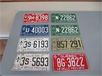 8 License Plates / Plaques d'immatriculation