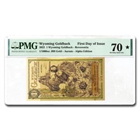 1 Alpha Wyoming Goldback Note Aurum Pmg-70* (fdi)