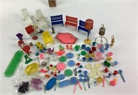 Miniature doll furniture:  outdoor chaise lunges,