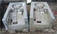 (2) Plastic diesel fuel cans. Measures 24"T x