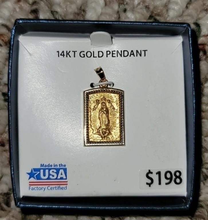 14K GOLD PENDANT MADE IN THE USA
