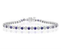 14K WHITE GOLD 1.56CT 2.26CT SAPPHIRE BRACELET