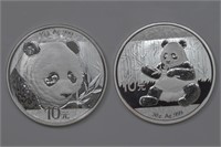 2 - Silver 1ozt .999 (2ozt TW) Panda China