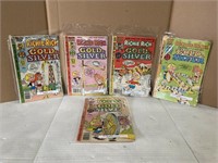 Lot of 5 Ritchie Rich Gold & Silver Comic Books