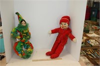 Clown Wire Doll & Old Cloth Stuffed Clown
