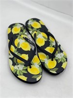 Lemon themed flip flop size 8