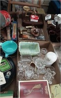 Vintage scale brass and glass items
