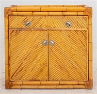 Gabriella Crespi Attr Bamboo Rattan 2-Door Cabinet