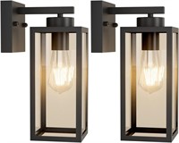 Tipace Outdoor Wall Lantern 2 Pack Black E