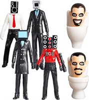 HOTPLACY 5 Pcs Skibidi Toilet Toy Action Figures: