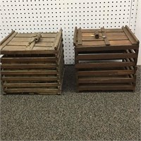 Two Wooden Egg Crates