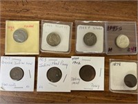 Some silver nickels bronze Indian head pennies
