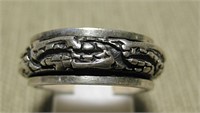 Sterling Silver Dragon Scales Spinner Ring