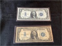 2 1934 $1 Note Silver Certificate Blue Seal