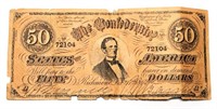Civil War Era 50 Dollar Bill 1864