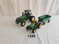 (2) Ertl  John Deere Tractors, Ertl Wagon,
