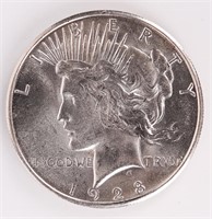 Coin 1928-S Peace Silver Dollar In GEM BU - Rare